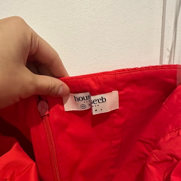 HOUSE OF CB Adabella Italian Tomato Cotton HalterSundress/Size XS - Picture 7 of 8